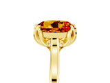 Yellow gold Round Cut Citrine Solitaire Ring with Flower Prong Setting and Classic Band_41