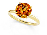 Yellow gold Round Cut Citrine Solitaire Ring with Thin Band and Four-Prong Setting_13