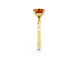 Yellow gold Round Cut Citrine Solitaire Ring with Thin Band and Four-Prong Setting_14