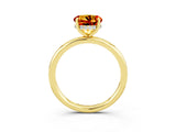 Yellow gold Round Cut Citrine Solitaire Ring with Thin Band and Four-Prong Setting_15