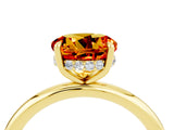 Yellow gold Round Cut Citrine Solitaire Ring with Thin Band and Four-Prong Setting_16