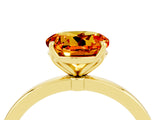 Yellow gold Round Cut Citrine Solitaire Ring with Thin Band and Prong Setting_16