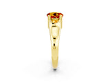 Yellow gold Round Cut Citrine Solitaire Ring with Wide Band and Prong Setting_2