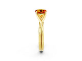 Yellow gold Round Cut Citrine Solitaire Twist Band Prong Setting Ring_38