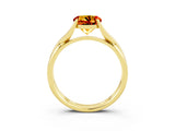Yellow gold Round Cut Citrine Solitaire Twist Band Prong Setting Ring_39
