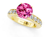 Yellow gold Round Cut Cut Channel Set Diamond Engagement Ring with Four-Prong Setting_1