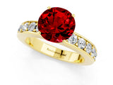 Yellow gold Round Cut Cut Channel Set Diamond Engagement Ring with Four-Prong Setting_1