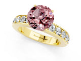 Yellow gold Round Cut Cut Channel Set Diamond Engagement Ring with Four-Prong Setting_1