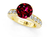Yellow gold Round Cut Cut Channel Set Diamond Engagement Ring with Four-Prong Setting_1