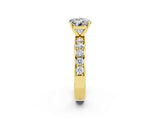 Yellow gold Round Cut Cut Channel Set Diamond Engagement Ring with Four-Prong Setting_2