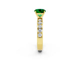 Yellow gold Round Cut Cut Channel Set Diamond Engagement Ring with Four-Prong Setting_2
