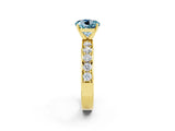 Yellow gold Round Cut Cut Channel Set Diamond Engagement Ring with Four-Prong Setting_2
