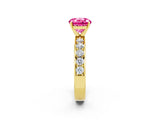 Yellow gold Round Cut Cut Channel Set Diamond Engagement Ring with Four-Prong Setting_2