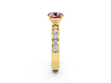 Yellow gold Round Cut Cut Channel Set Diamond Engagement Ring with Four-Prong Setting_2