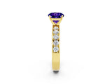 Yellow gold Round Cut Cut Channel Set Diamond Engagement Ring with Four-Prong Setting_2