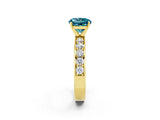 Yellow gold Round Cut Cut Channel Set Diamond Engagement Ring with Four-Prong Setting_2