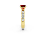 Yellow gold Round Cut Cut Channel Set Diamond Engagement Ring with Four-Prong Setting_2
