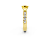 Yellow gold Round Cut Cut Channel Set Diamond Engagement Ring with Four-Prong Setting_2