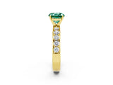Yellow gold Round Cut Cut Channel Set Diamond Engagement Ring with Four-Prong Setting_2