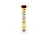 Yellow gold Round Cut Cut Channel Set Diamond Engagement Ring with Four-Prong Setting_2