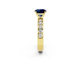 Yellow gold Round Cut Cut Channel Set Diamond Engagement Ring with Four-Prong Setting_2
