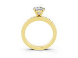 Yellow gold Round Cut Cut Channel Set Diamond Engagement Ring with Four-Prong Setting_3