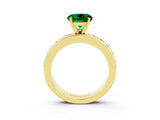 Yellow gold Round Cut Cut Channel Set Diamond Engagement Ring with Four-Prong Setting_3