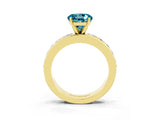 Yellow gold Round Cut Cut Channel Set Diamond Engagement Ring with Four-Prong Setting_3