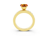 Yellow gold Round Cut Cut Channel Set Diamond Engagement Ring with Four-Prong Setting_3