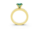Yellow gold Round Cut Cut Channel Set Diamond Engagement Ring with Four-Prong Setting_3