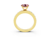 Yellow gold Round Cut Cut Channel Set Diamond Engagement Ring with Four-Prong Setting_3