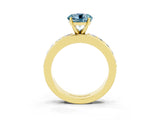 Yellow gold Round Cut Cut Channel Set Diamond Engagement Ring with Four-Prong Setting_3