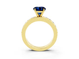 Yellow gold Round Cut Cut Channel Set Diamond Engagement Ring with Four-Prong Setting_3