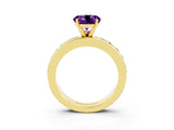 Yellow gold Round Cut Cut Channel Set Diamond Engagement Ring with Four-Prong Setting_3