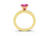 Yellow gold Round Cut Cut Channel Set Diamond Engagement Ring with Four-Prong Setting_3