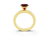 Yellow gold Round Cut Cut Channel Set Diamond Engagement Ring with Four-Prong Setting_3