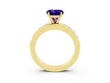 Yellow gold Round Cut Cut Channel Set Diamond Engagement Ring with Four-Prong Setting_3