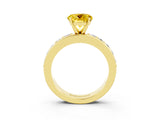 Yellow gold Round Cut Cut Channel Set Diamond Engagement Ring with Four-Prong Setting_3
