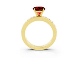 Yellow gold Round Cut Cut Channel Set Diamond Engagement Ring with Four-Prong Setting_3