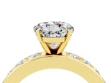 Yellow gold Round Cut Cut Channel Set Diamond Engagement Ring with Four-Prong Setting_4