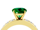 Yellow gold Round Cut Cut Channel Set Diamond Engagement Ring with Four-Prong Setting_4