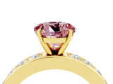 Yellow gold Round Cut Cut Channel Set Diamond Engagement Ring with Four-Prong Setting_4