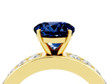 Yellow gold Round Cut Cut Channel Set Diamond Engagement Ring with Four-Prong Setting_4