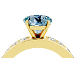 Yellow gold Round Cut Cut Channel Set Diamond Engagement Ring with Four-Prong Setting_4