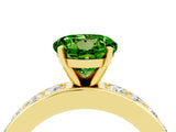 Yellow gold Round Cut Cut Channel Set Diamond Engagement Ring with Four-Prong Setting_4