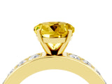 Yellow gold Round Cut Cut Channel Set Diamond Engagement Ring with Four-Prong Setting_4