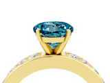 Yellow gold Round Cut Cut Channel Set Diamond Engagement Ring with Four-Prong Setting_4