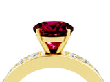 Yellow gold Round Cut Cut Channel Set Diamond Engagement Ring with Four-Prong Setting_4