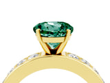 Yellow gold Round Cut Cut Channel Set Diamond Engagement Ring with Four-Prong Setting_4