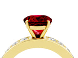 Yellow gold Round Cut Cut Channel Set Diamond Engagement Ring with Four-Prong Setting_4